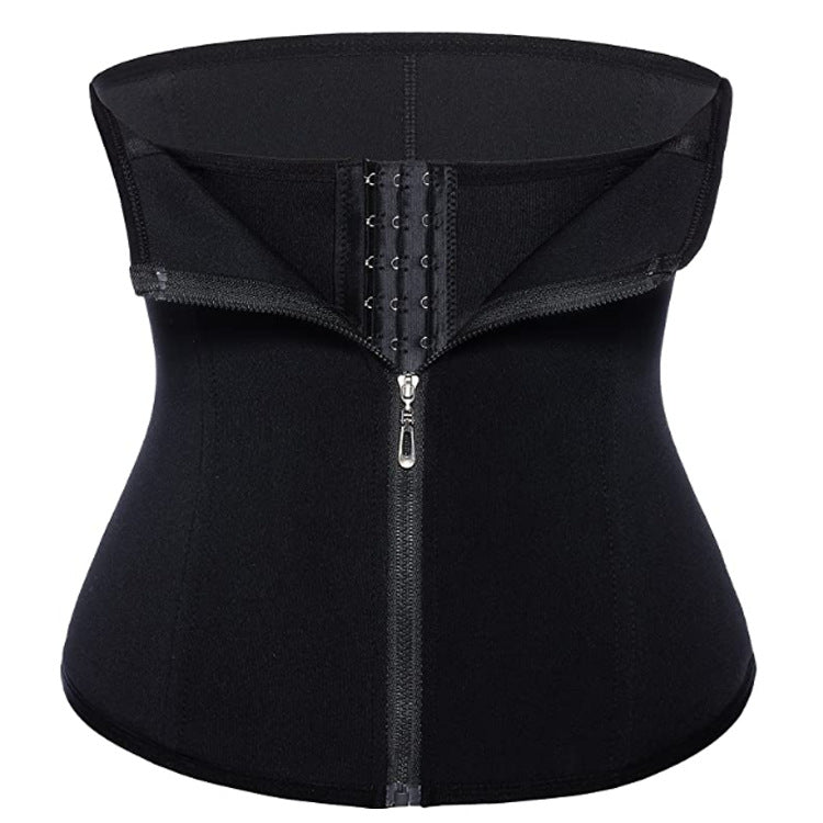 Amazon hot-selling zipper three-breasted belt neoprene corset body burst SWEAT fitness postpartum body girdle