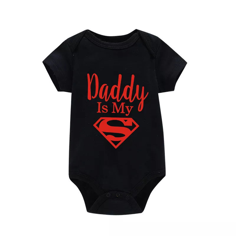 Baby Romper Newborn Baby Boys Girls Clothes Gold Daddy Is My Hero Funny Print Infant Baby Jumpsuit Cute Casual Baby Bodysuit