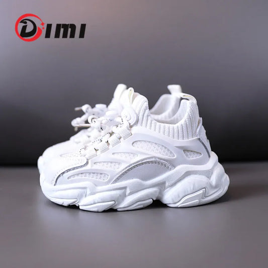 DIMI 2023 Autumn Kids Shoes For Boys Girls Sport Shoes Fashion Breathable Knitting Soft Non-Slip Outdoor Casual Children Sneaker