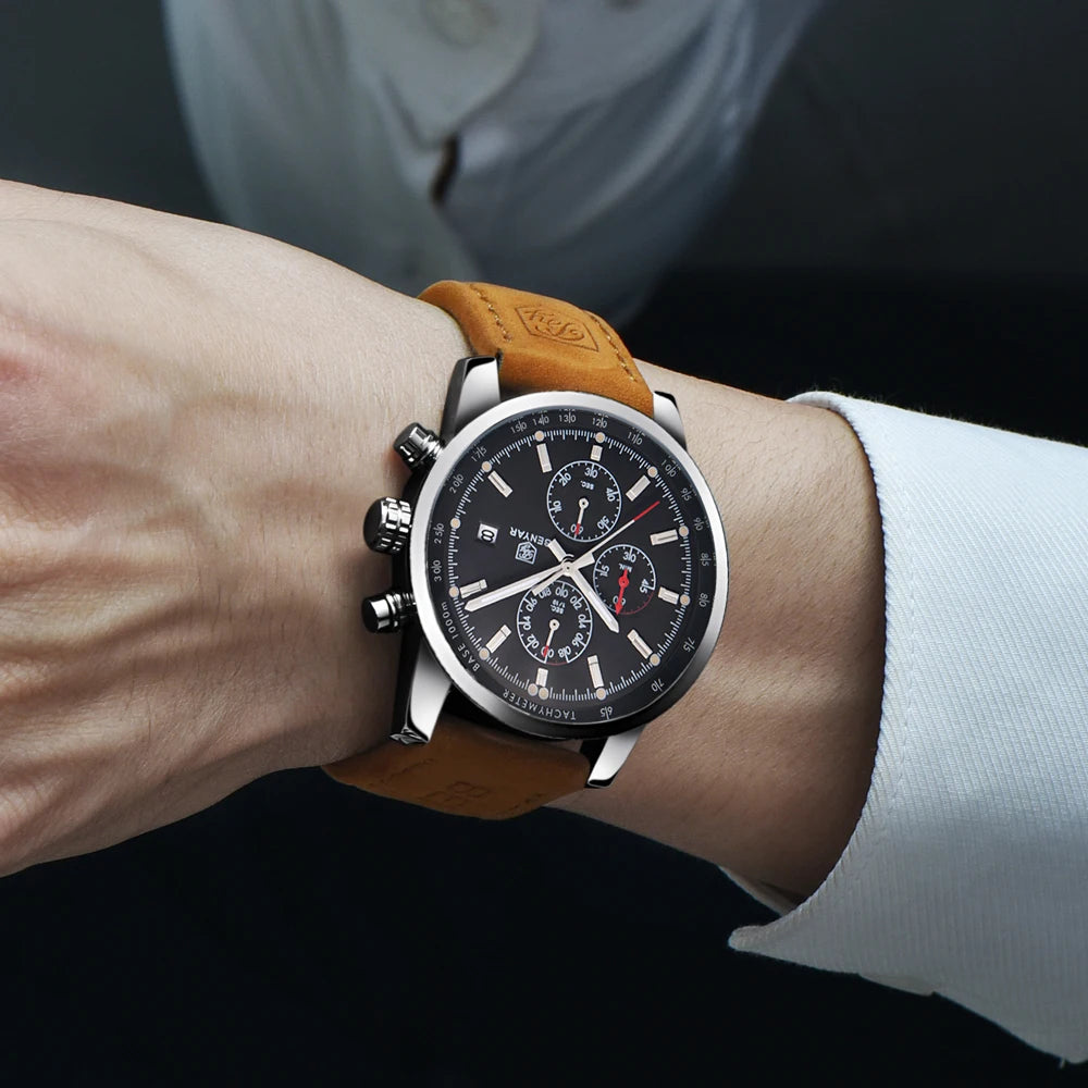 BENYAR Fashion Chronograph Sport Mens Watches Top Brand Luxury Quartz Watch Reloj Hombre saat Clock Male hour relogio Masculino