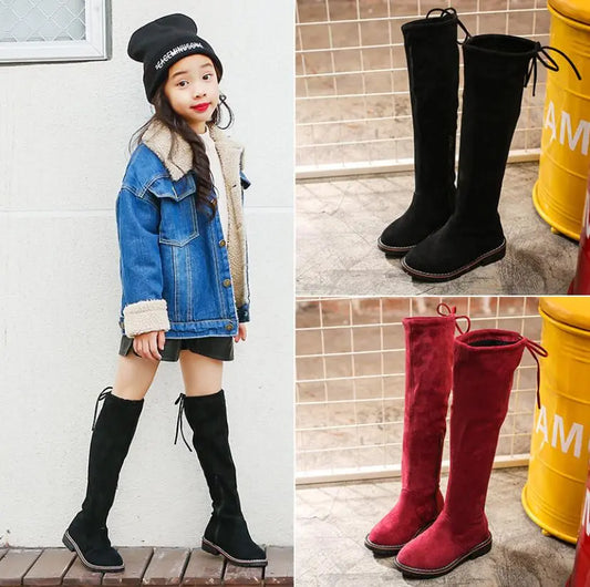 Girls Knee-high Long Fashion Boots Princess Edition Children's Tall Snow Boots 2022 Children High Kids Shoes Bota Kid Sneakers