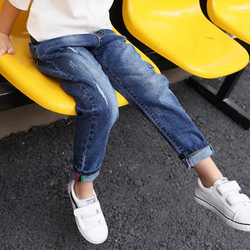 IENENS 5-13Y Boys Clothes Slim Straight Jeans Classic Bottoms Children Denim Clothing Long Pants Kids Baby Boy Casual Trousers
