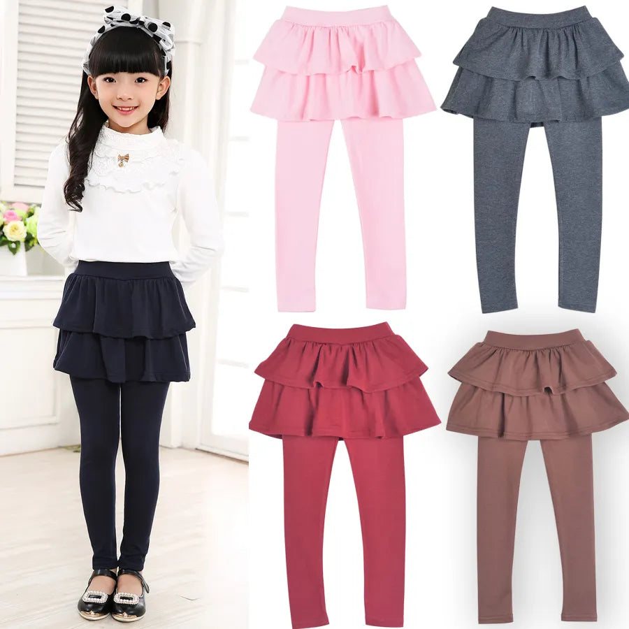 SheeCute New Arrival Spring Autumn girls leggings Girls Skirt-pants Cake skirt  girl baby pants kids leggings  3-11Y Q2306