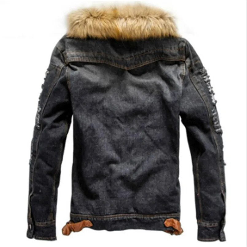 New 2023 men jacket and coats denim thick warm winter outwear S-4XL LBZ21
