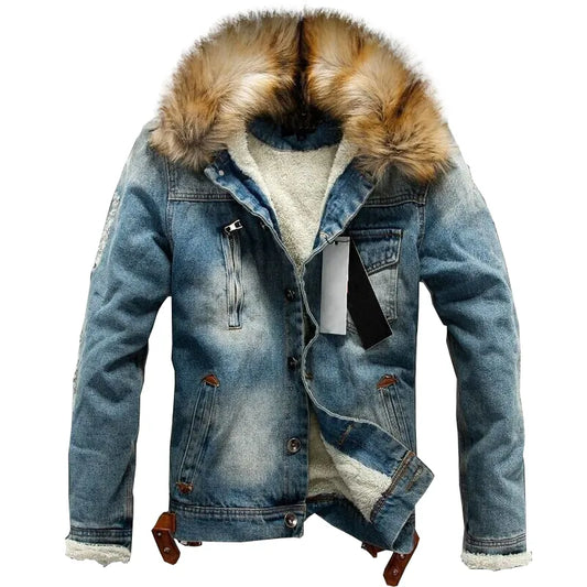 New 2023 men jacket and coats denim thick warm winter outwear S-4XL LBZ21