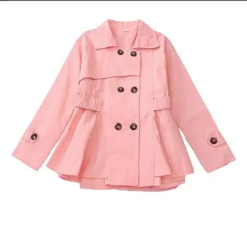 2023 Autumn Children's Clothes Girls Coats Long Sleeve Solid Cotton Girl Trench Coats For Girl Kids Windbreaker Outerwear
