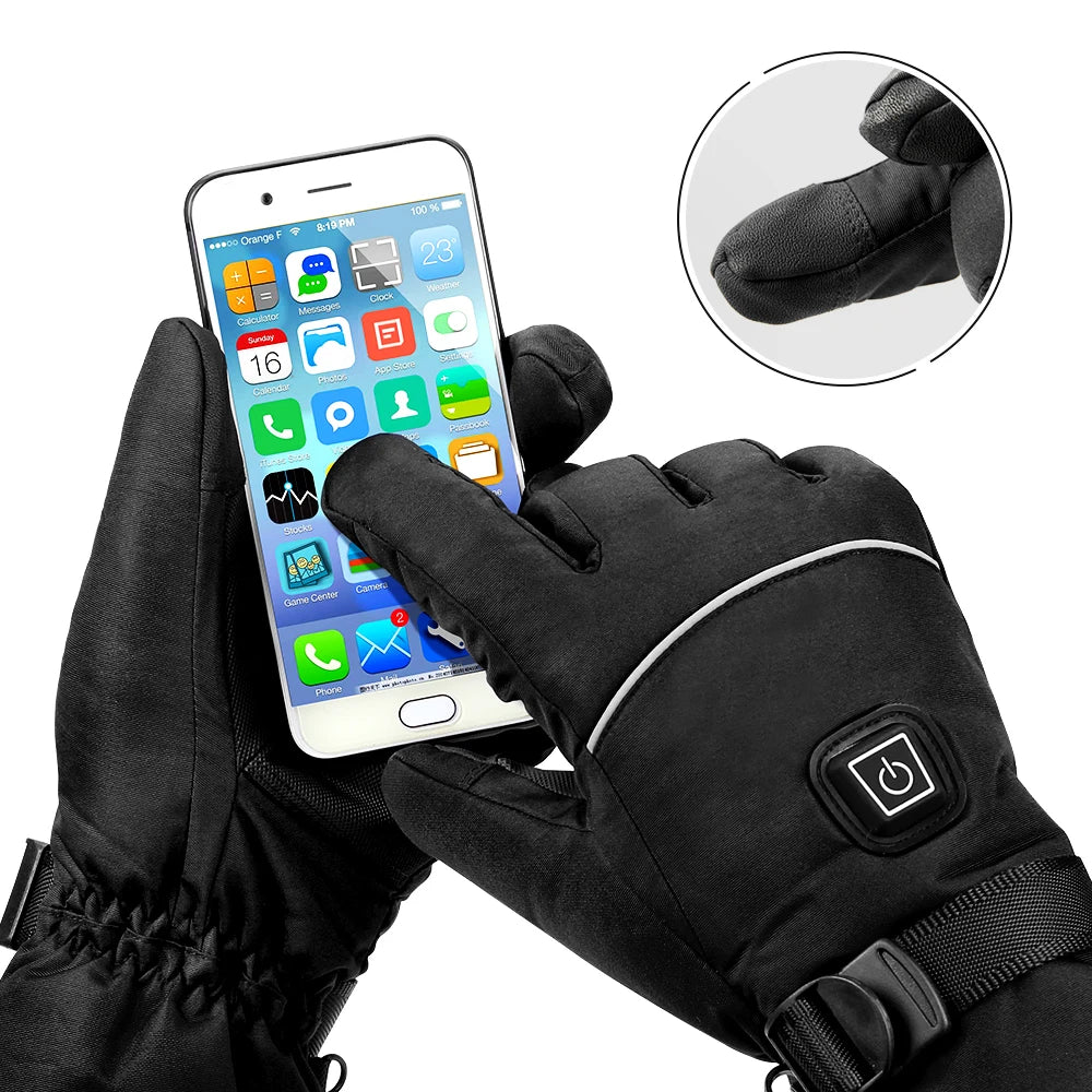 HEROBIKER Motorcycle Gloves Waterproof Heated Guantes Moto Touch Screen Battery Powered Motorbike Racing Riding Gloves Winter##