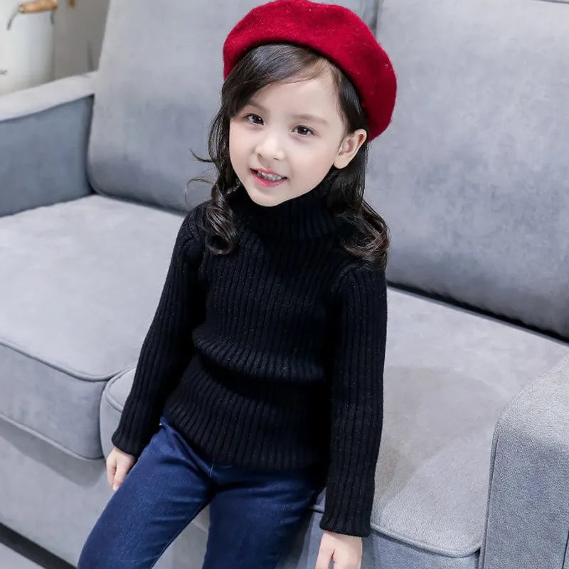 IENENS Girls Sweater Pullovers Winter Boys Warm Sweaters Tops 2-11 Years Baby Bottoming Shirt Kids Clothes