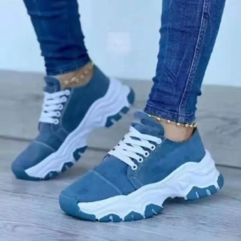 Women Vulcanized Shoes Platform Shoes for Women 2023 Solid Color Suede Womens Sneakers Comfortable Casual Zapatillas Footwear