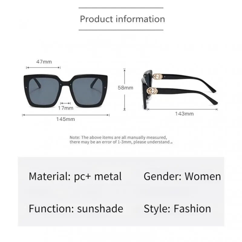 2022 New Fashion Large Frame Sunglasses For Women European And American Fashion UV Resistant Glasses