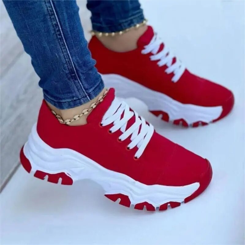 Women Vulcanized Shoes Platform Shoes for Women 2023 Solid Color Suede Womens Sneakers Comfortable Casual Zapatillas Footwear