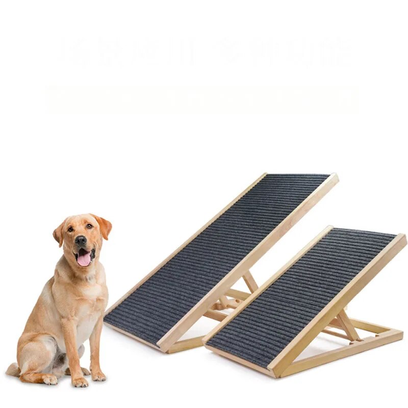 Solid Wood Adjustable Pet Dog Climbing Ladder Dog Sofa Ladder Pet Non-slip Ramp Ladder Pet Home Wooden Ladder