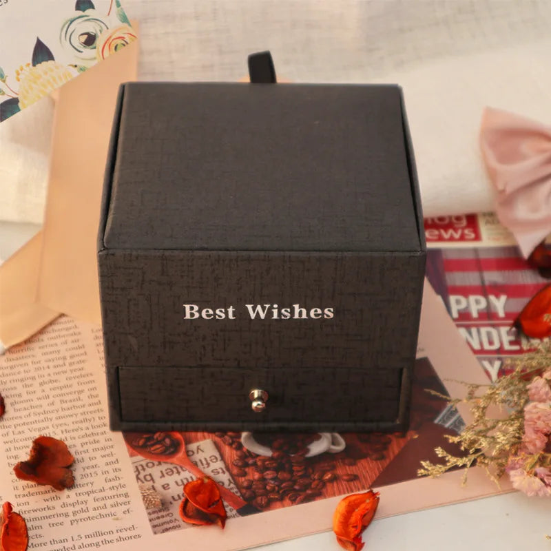 I Love You Heart Rose Gift Box For Women GirlFriend Christmas Gifts 2023 New In Fashion Romantic Necklace Ring  Jewelry Box