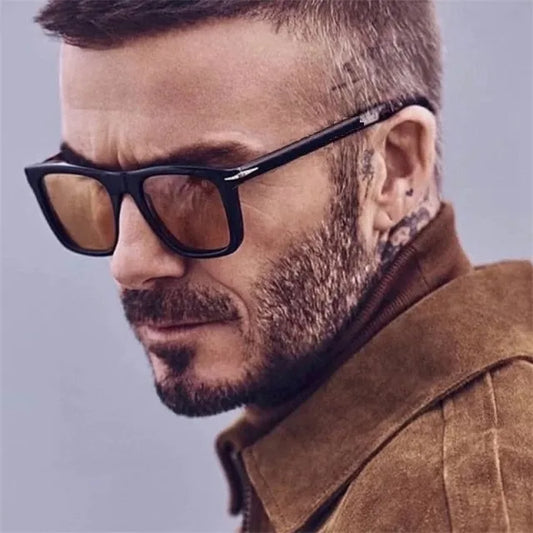 2023 Classic Men's Square Sunglasses Fashion Brand Designer Rivet Retro Women Sun Glasses UV400  Beckham Style Driver Eyewear