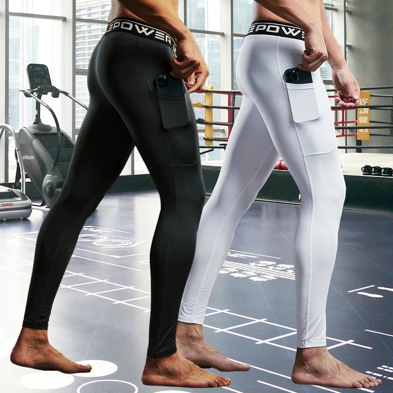 Gym Mens Fitness Running Sport Pants Athletics Tight Leggings Joggings Skinny Yoga Compression Trousers Lycra Sweatpants Dry Fit