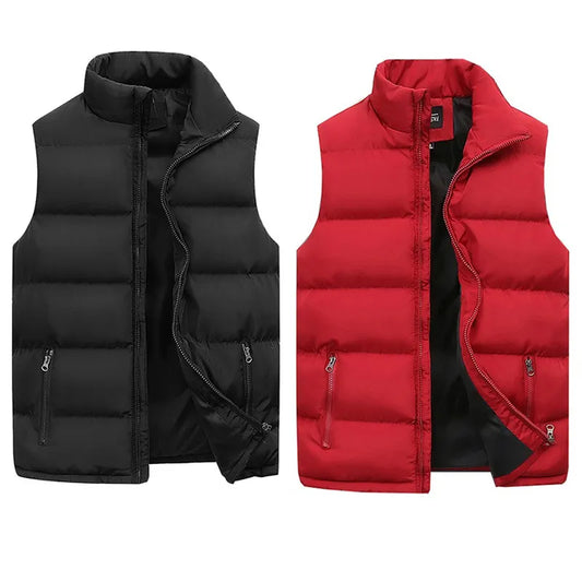 Mens Bubble Padded Vest Jackets 2023 Autumn Winter Warm Zipper Top Clothes Versatile Waterproof Down Thickened Sleeveless Coats