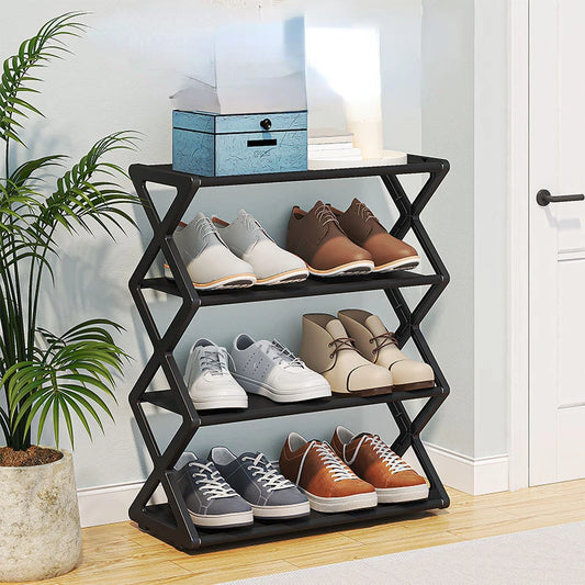 Multi-functional Assembled Shoe Cabinet X-shaped Shoe Rack Household Dust Proof Storage Simple Household Assembly Shoe Racks