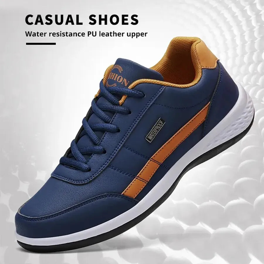Fashion Casual Shoes Mens Outdoor Tennis Sneakers Lightweight Comfortable Lace Up PU Trainer Size Smaller Than Normals for Men