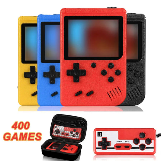Mini Retro Handheld Game Console Built-in 400 FC Games with Portable Case 3.0 Inch LCD Screen Video Game Player Kids Boys Gift