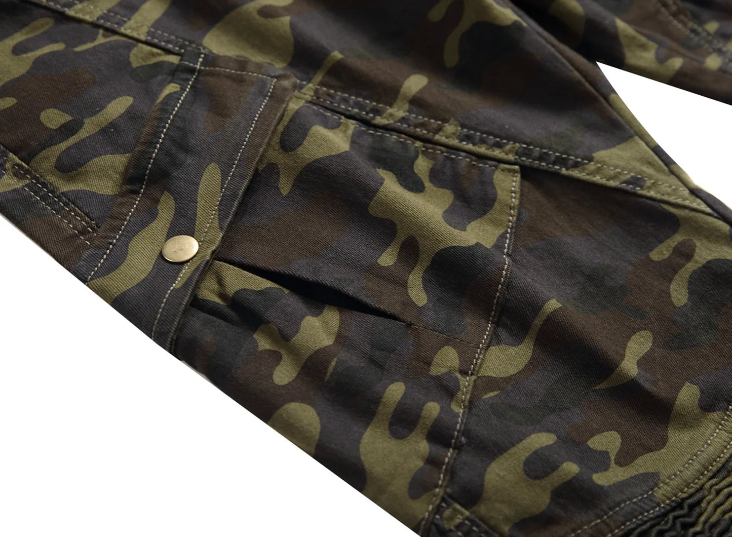 2022 Fashion Military Men's Camouflage Jeans Male Slim Trend Hip Hop Straight Army Green Pocket Cargo Denim Youth Brand Pants