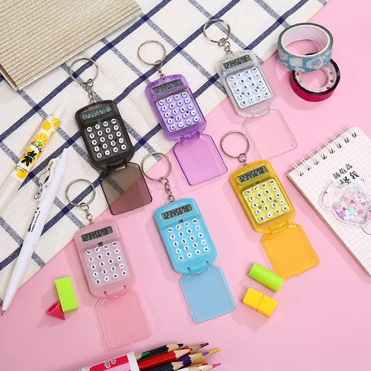 Multifunctional Calculator Creative Convenient Electronic Mini Calculator Bag Charm Keychain for School