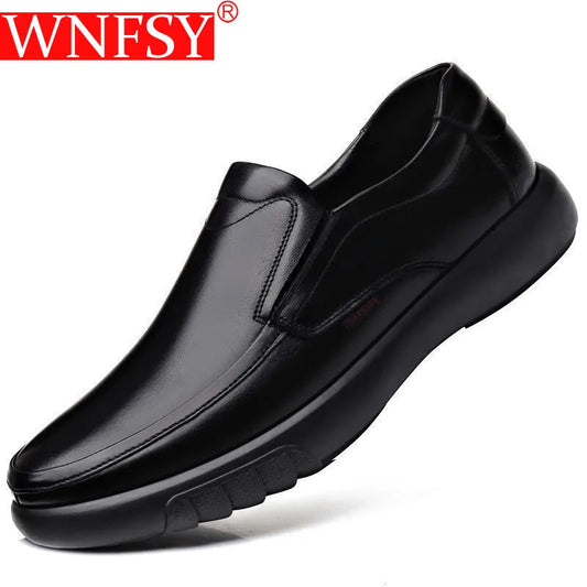 Wnfsy Men Casual Leather Shoes Loafers Breathable Soft Moccasins Man High Quality PU Leather Shoes Men Flats Male Driving Shoes