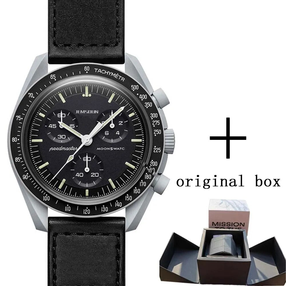 2023 New Original Brand with Original Box Moon Watches for Mens Plastic Case Watch Chronograph Explore Planet AAA Male Clocks