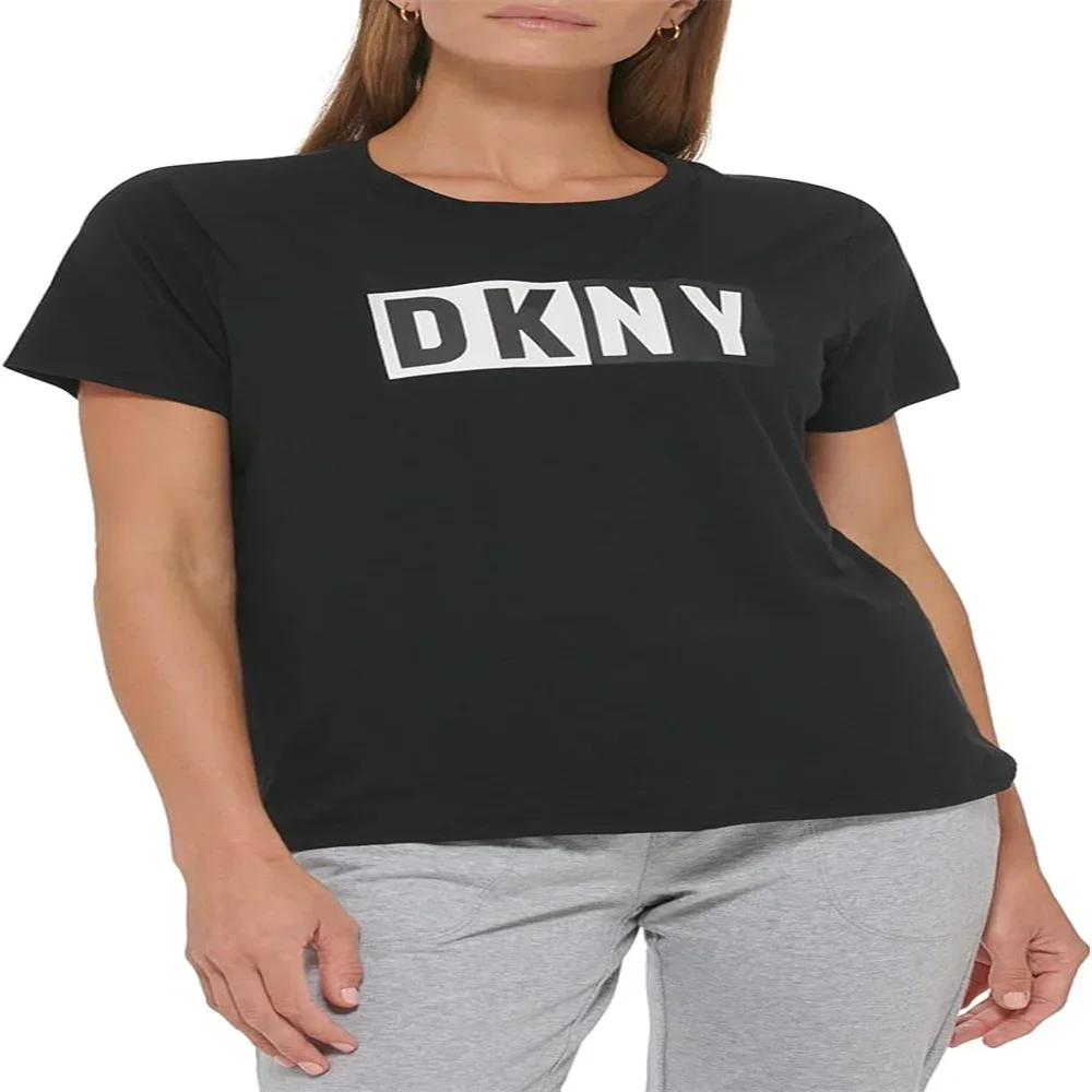 Four Seasons Versatile DKNY Letter Printing Sports Leisure Fitness Breathable Men's and Women's Hot Selling T-shirt