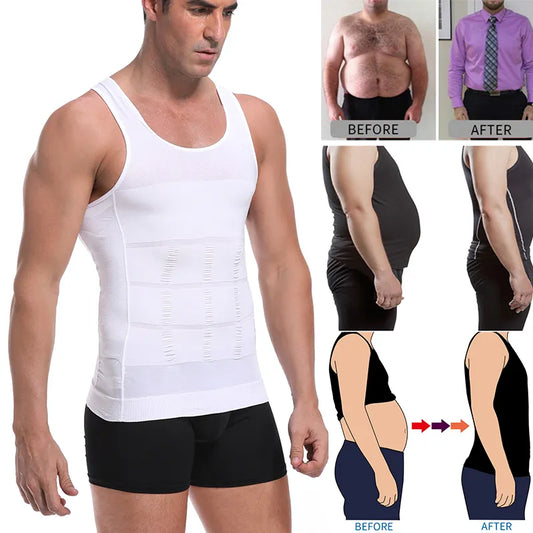 Mens Shirt Slimming Body Shaper Vest Workout Tank Tops Abs Abdomen Undershirts Tank Top Shapewear Thermal Compression Shirt