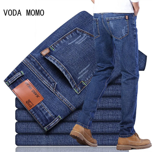 Classic Style Men Brand Jeans Business Casual Stretch Slim Denim Pants Blue Black Trousers Male cargo pants men jeans pants