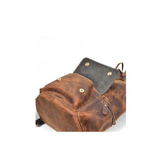 Buffalo Leather Backpack Handmade Unisex Backpack Travel Outdoor Bag