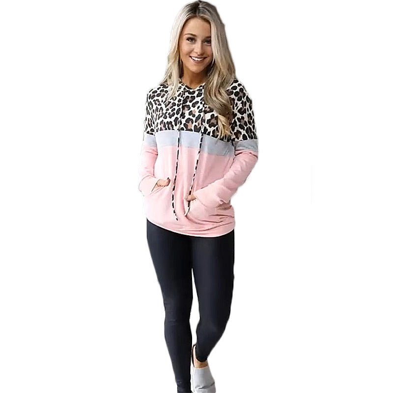 Long-Sleeved Hooded Stitching Padded Sweater