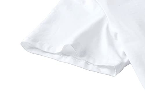 BLACKOO Women Cute T Shirt Juniors Graphic Tops White Medium