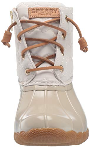 Sperry Womens Saltwater Chevron Quilt Nylon Boots, Ivory, 8