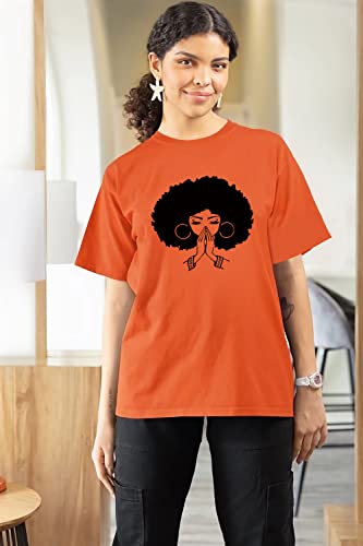 Black Girl Graphic - Melanin Afro Women Magic T Shirt Black Girl Pride Gift Tee Short Sleeve Tops (Orange, M)
