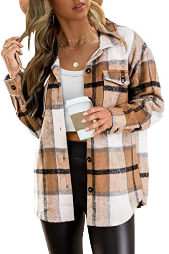 AUTOMET Womens Cardigans Jacket Flannel Shirts Wool Blend Button Down Long Sleeve Shirt Tops Shackets Fall Coatigan Outfits 2023
