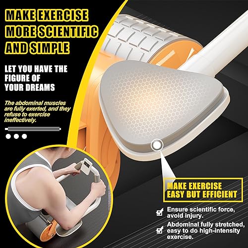 Ab Roller with Elbow Support, Automatic Rebound Abdominal Wheel with Elbow Support, Ab Wheel Roller for Core Workout, Ab Roller for Abs Workout with Timer, Exercise Roller Wheels for Core Training