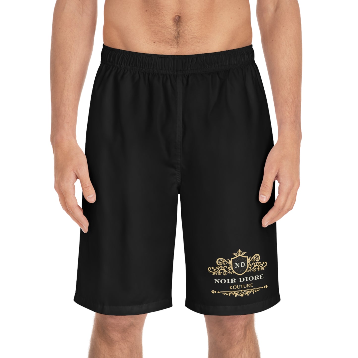 Noir Diore Kouture - Men's (Black & Gold) Board Shorts