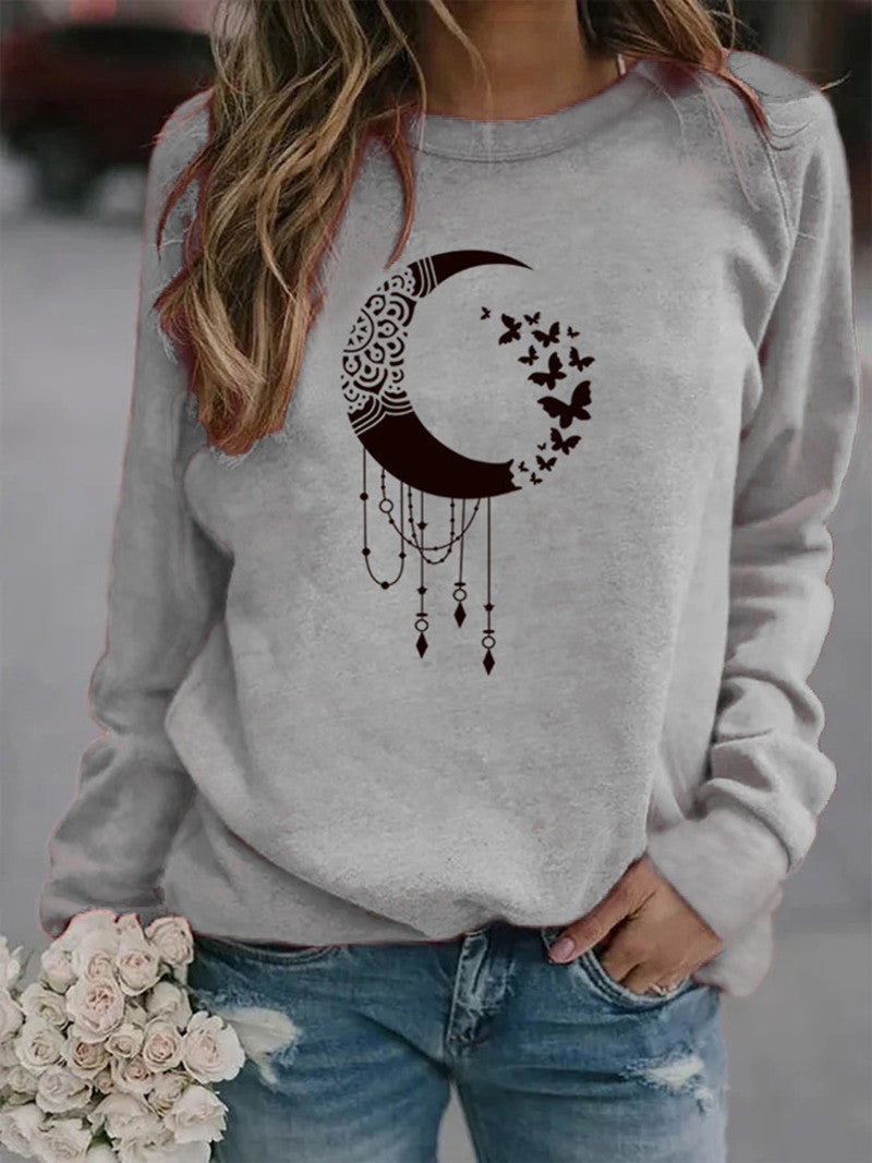 Animal European and American Print Crew Neck Sweater