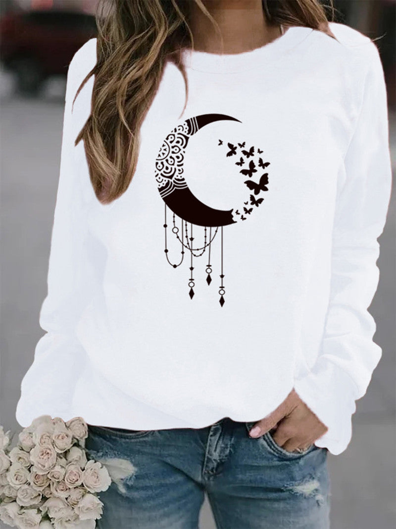 Animal European and American Print Crew Neck Sweater