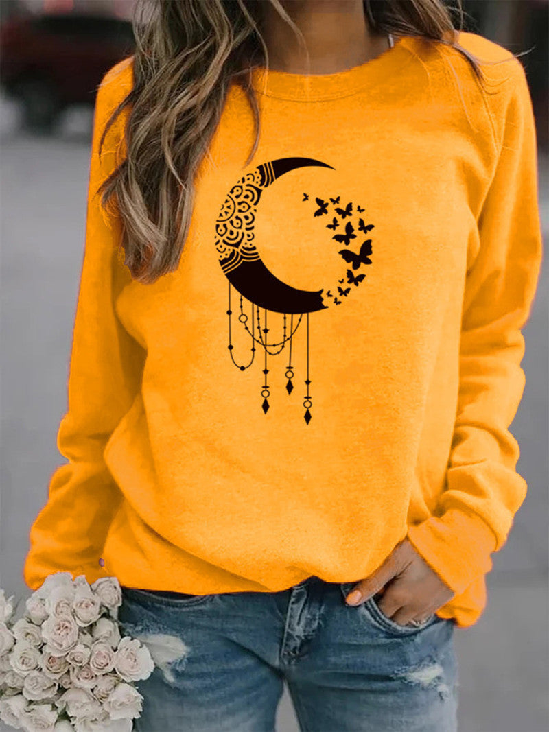 Animal European and American Print Crew Neck Sweater