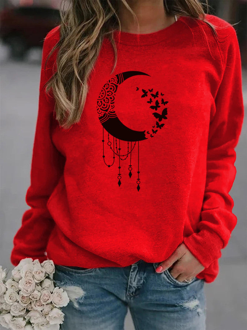 Animal European and American Print Crew Neck Sweater