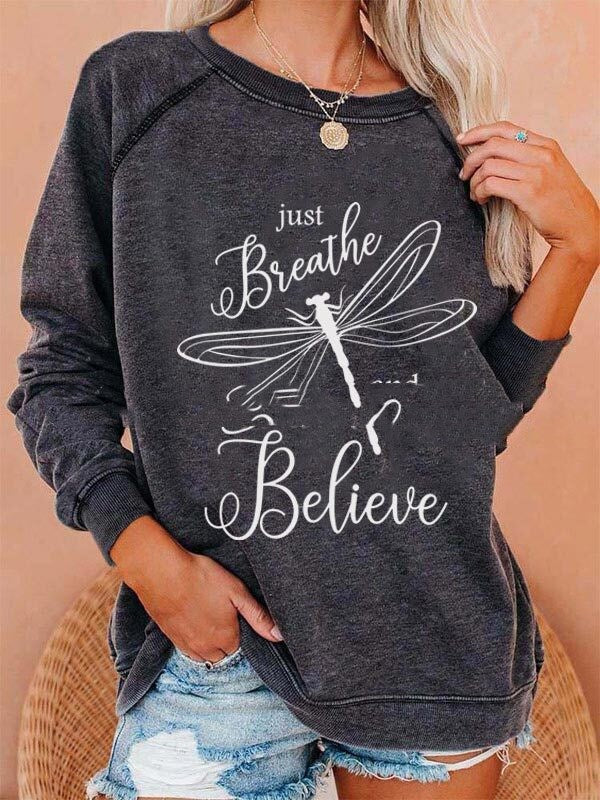 Dragonfly Print Ladies Sweater