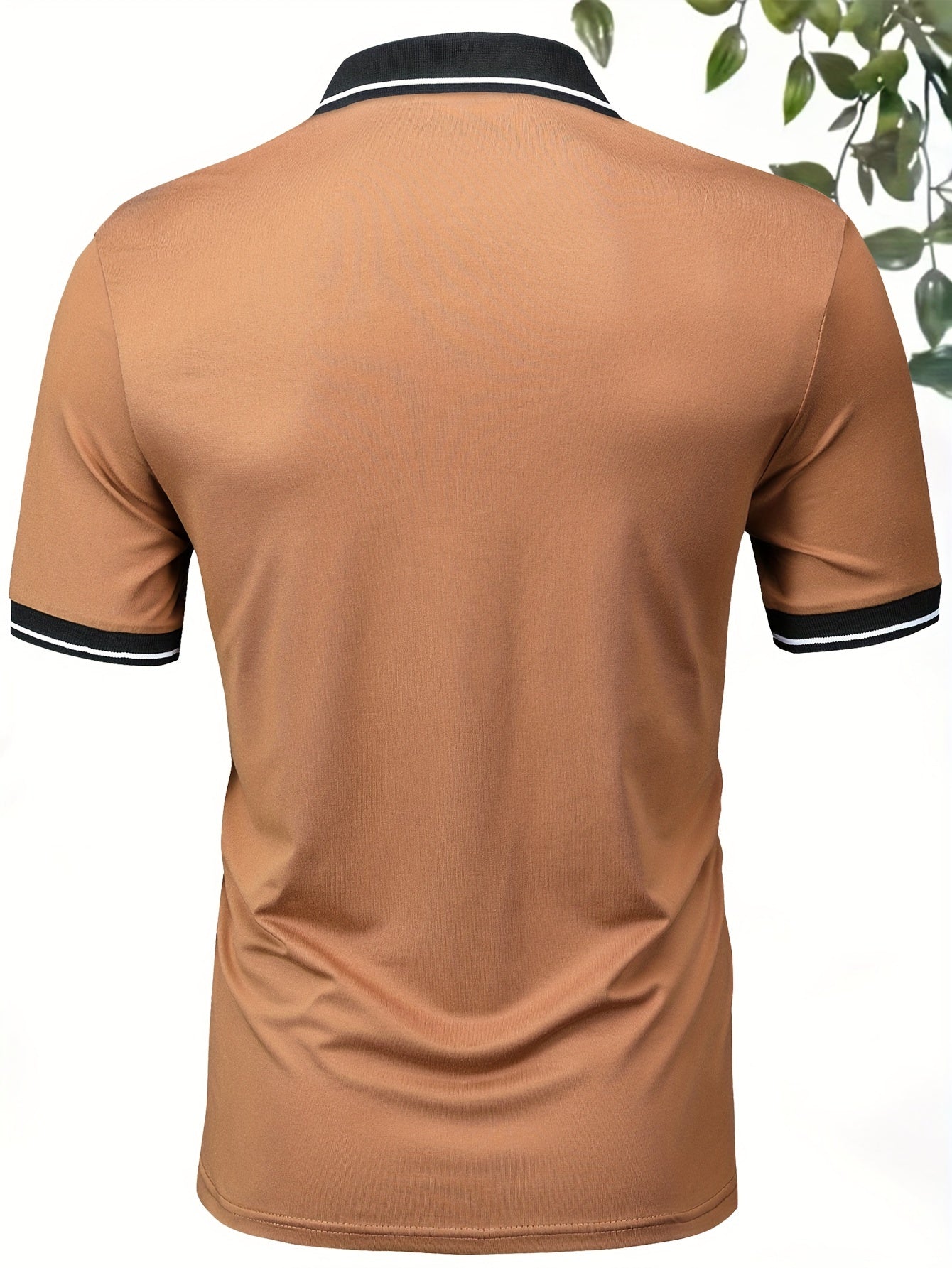 Men's Short Sleeve Lapel Shirt - Casual All-Match Contrast Binding for Summer Golf and Tennis