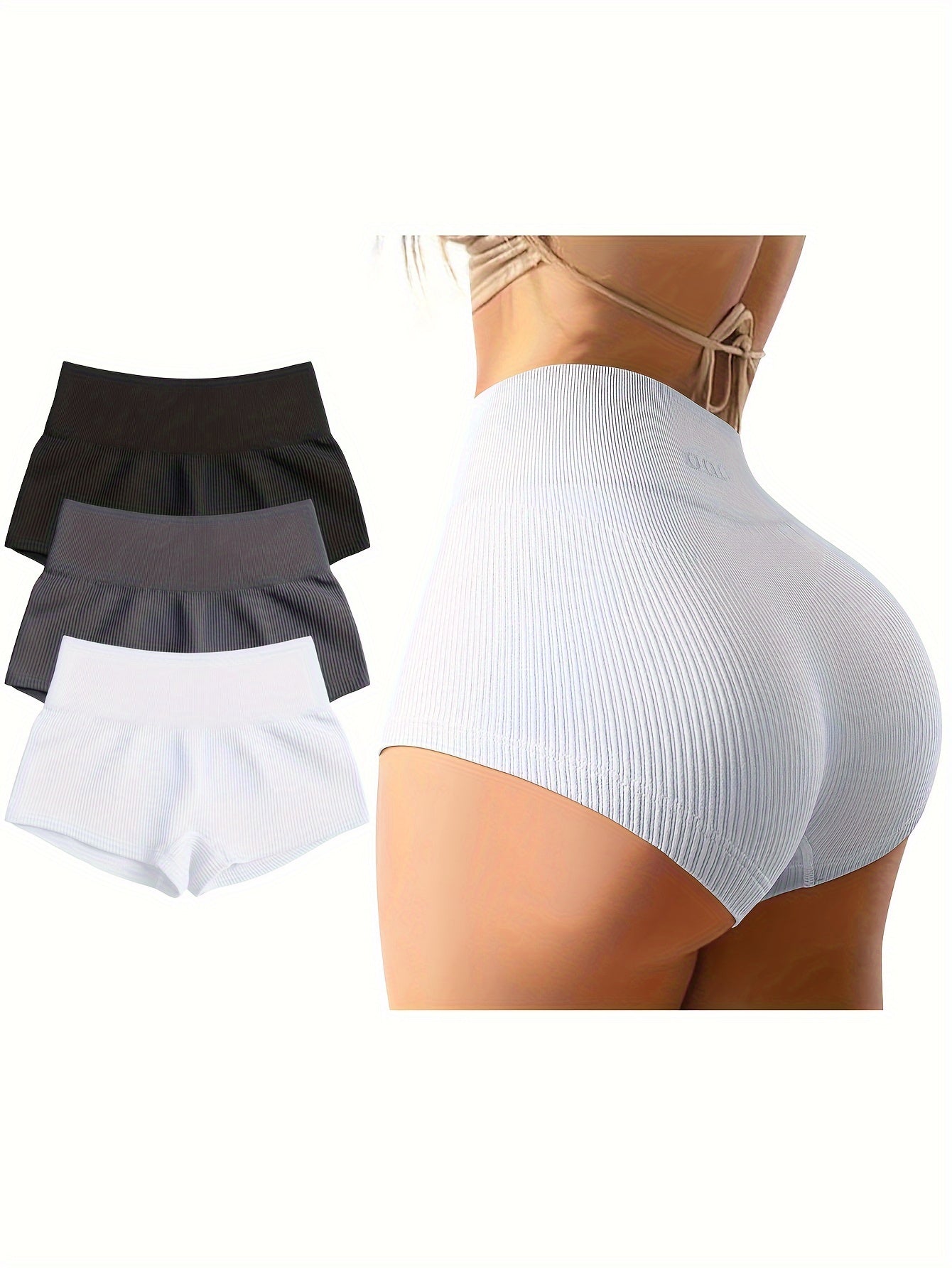 3 piece Women High Waist Yoga Shorts