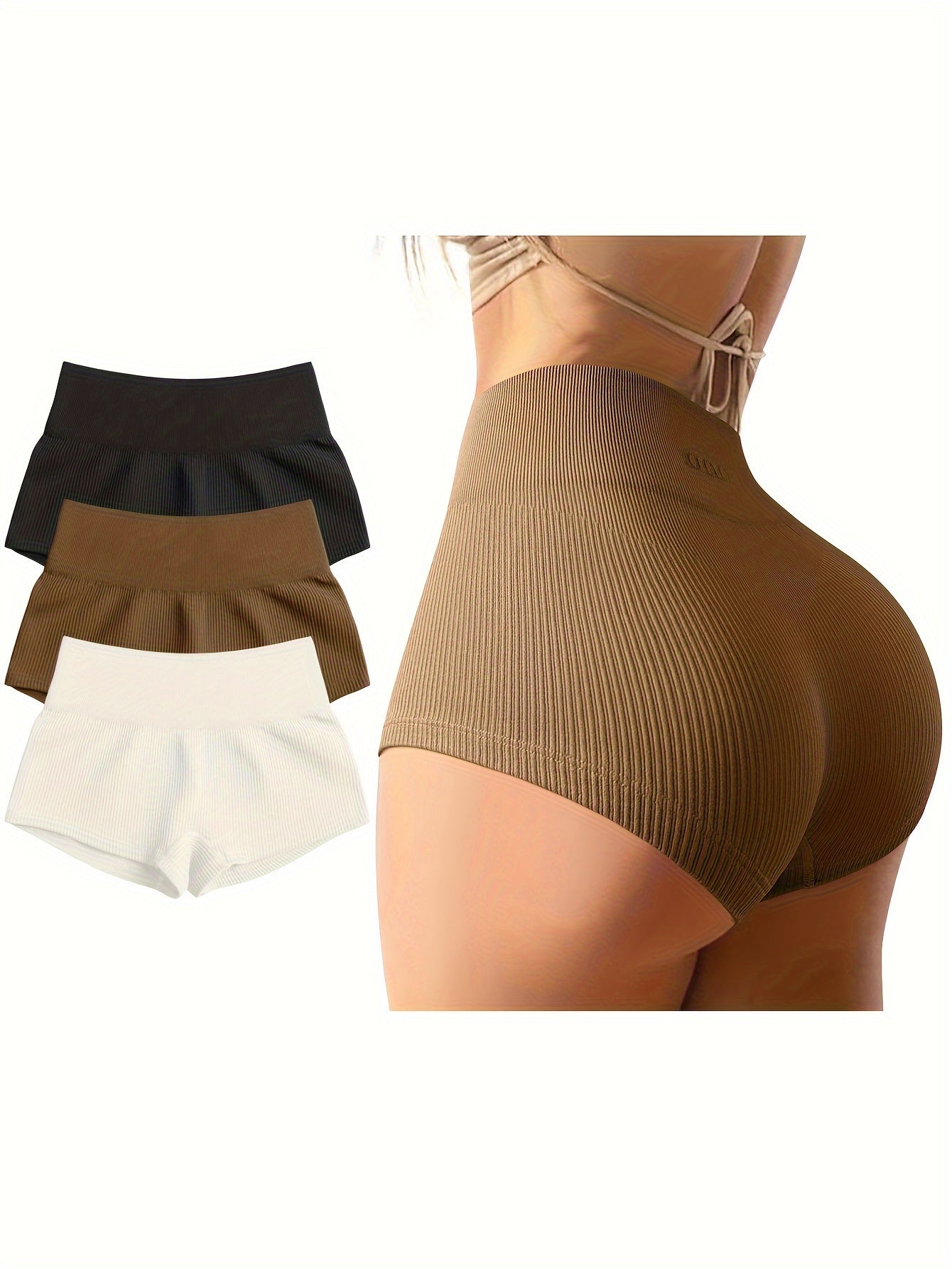 3 piece Women High Waist Yoga Shorts