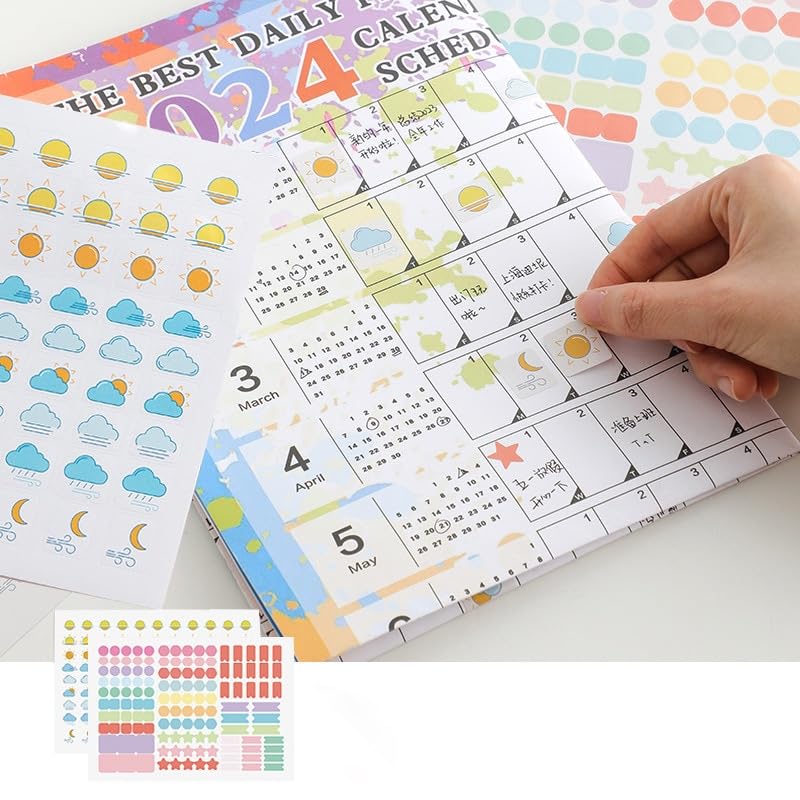 family desk calendar 2024 Calendar Cute Wall Calendar Daily Schedule Planner Sheet Yearly Weekly Annual Planner To Do List Agenda Organizer Office Office Desk Calendar