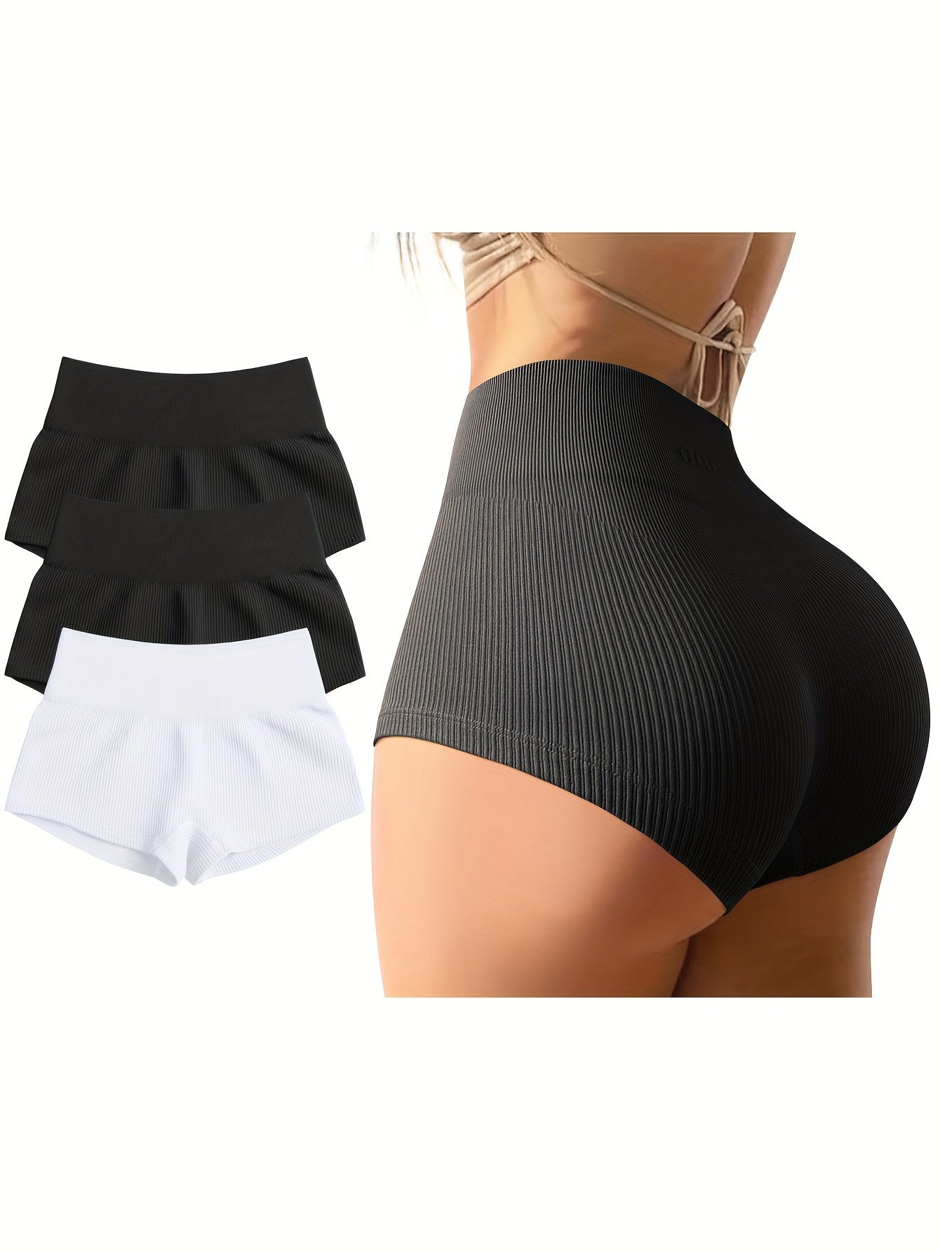 3 piece Women High Waist Yoga Shorts