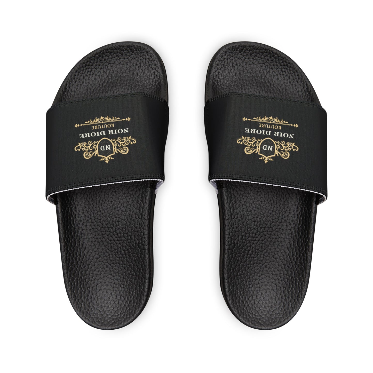 Noir Diore Kouture - Men's (Black & Gold) Removable-Strap Sandals