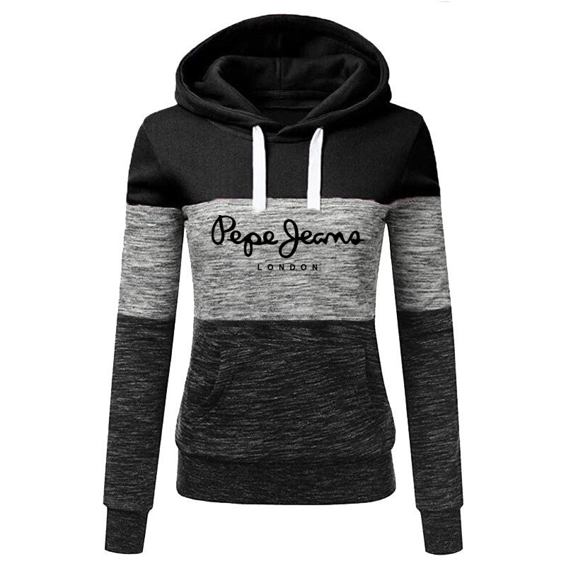 Hoodie Stitching Printed Women's Sweater